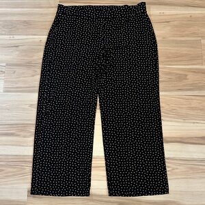 Chico's Traveler’s Black and White Polka Dot Wide Leg Pants 3 Regular